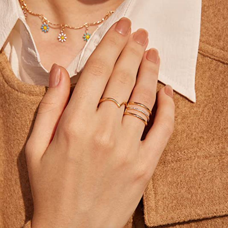 Peach Heart Shaped Titanium Steel Women's Ring