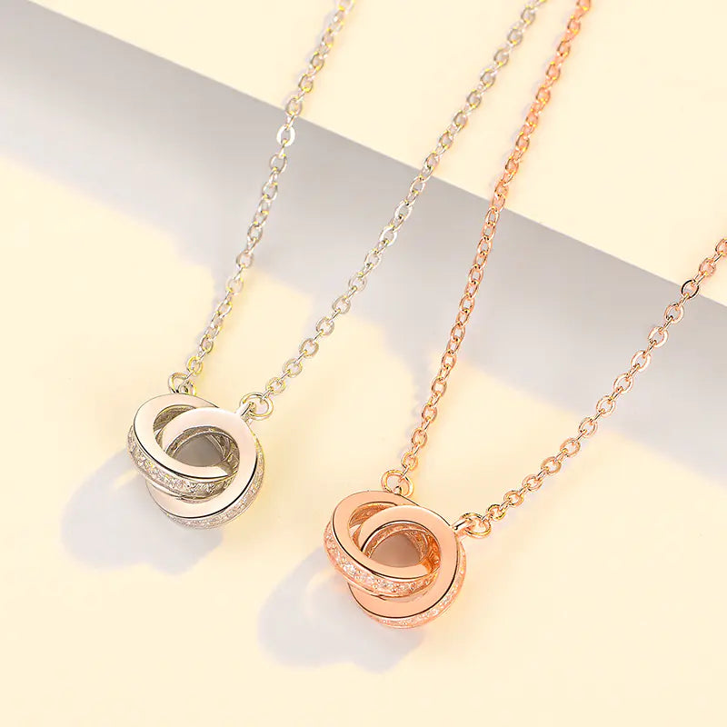 Interlocking Circle Necklace Short Choker Design