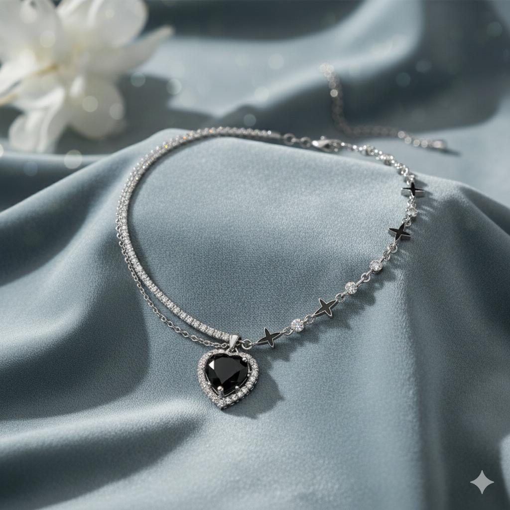 Diamond-Encrusted Love Awn Star Necklace