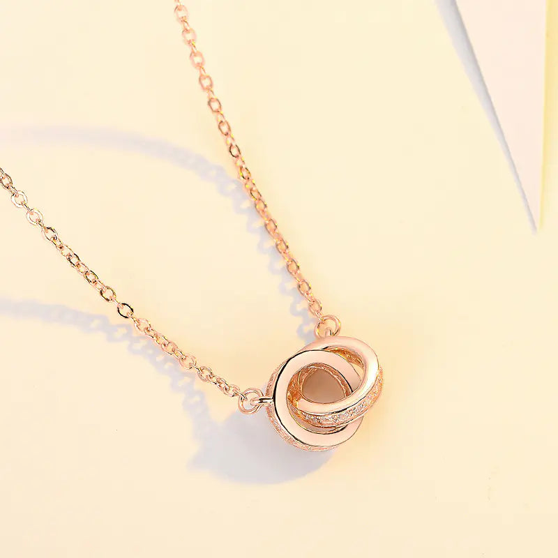 Interlocking Circle Necklace Short Choker Design